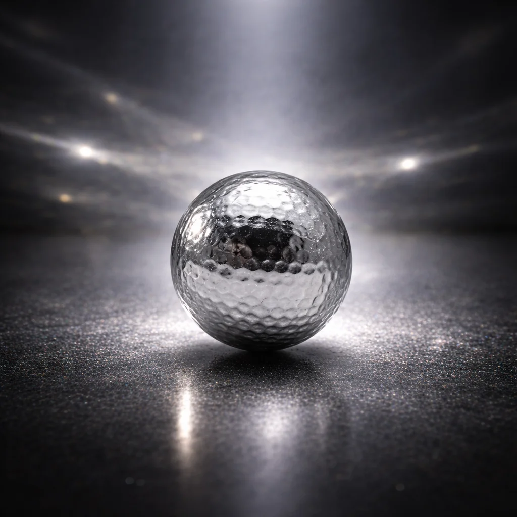Two Piece Gold-Plated Golf Ball Angle 2