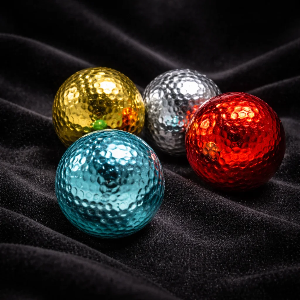 Two Piece Gold-Plated Golf Ball Angle 4